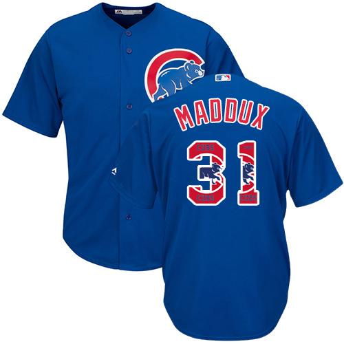 Cubs #31 Greg Maddux Blue Team Logo Fashion Stitched MLB Jersey Cubs #31 Greg Maddux Blue Team Logo Fashion Stitched MLB Jersey