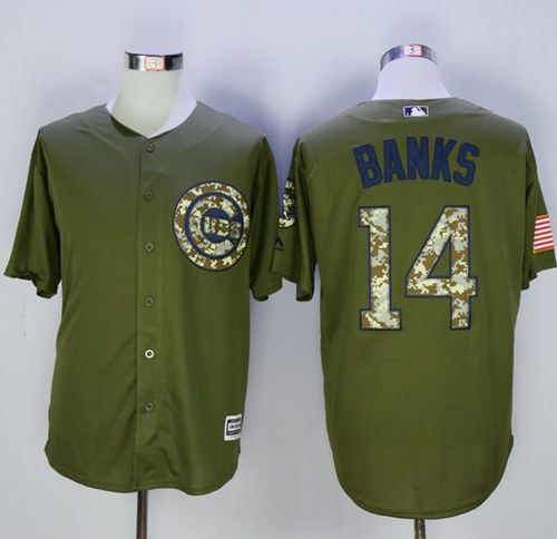 Cubs #14 Ernie Banks Green Camo New Cool Base Stitched MLB Jersey Cubs #14 Ernie Banks Green Camo New Cool Base Stitched MLB Jersey