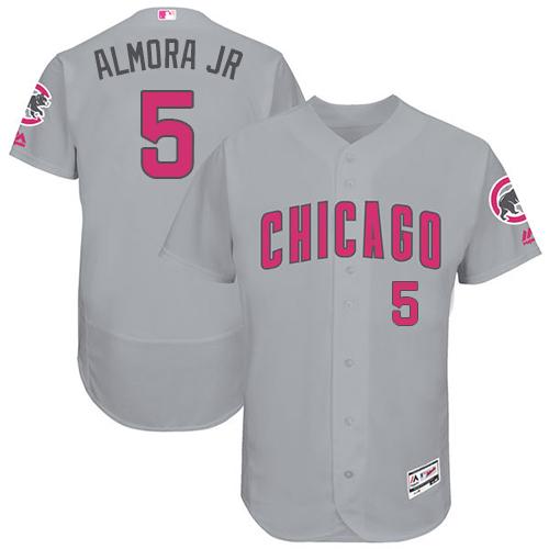 Cubs #5 Albert Almora Jr. Grey Flexbase Authentic Collection Mother's Day Stitched MLB Jersey Cubs #5 Albert Almora Jr. Grey Flexbase Authentic Collection Mother's Day Stitched MLB Jersey