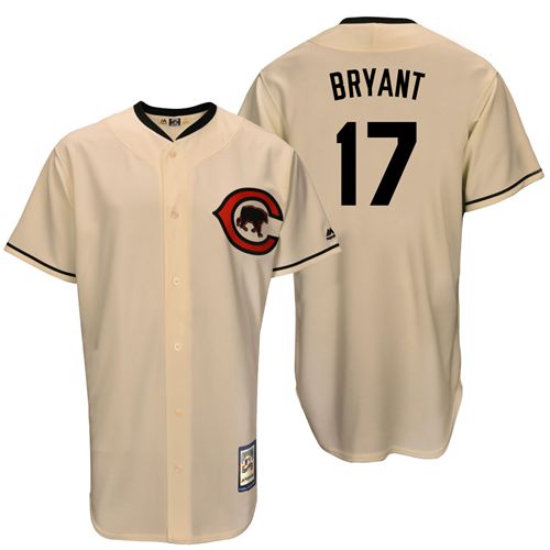 Mitchell And Ness Cubs #17 Kris Bryant Cream Throwback Stitched MLB Jersey Mitchell And Ness Cubs #17 Kris Bryant Cream Throwback Stitched MLB Jersey