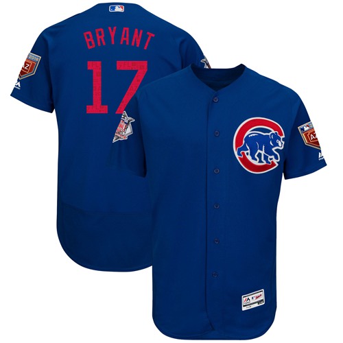 Cubs #17 Kris Bryant Blue 2018 Spring Training Authentic Flex Base Stitched MLB Jersey Cubs #17 Kris Bryant Blue 2018 Spring Training Authentic Flex Base Stitched MLB Jersey