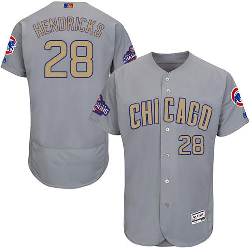 Cubs #28 Kyle Hendricks Grey Flexbase Authentic 2017 Gold Program Stitched MLB Jersey Cubs #28 Kyle Hendricks Grey Flexbase Authentic 2017 Gold Program Stitched MLB Jersey