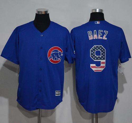 Cubs #9 Javier Baez Blue USA Flag Fashion Stitched MLB Jersey Cubs #9 Javier Baez Blue USA Flag Fashion Stitched MLB Jersey