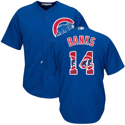 Cubs #14 Ernie Banks Blue Team Logo Fashion Stitched MLB Jersey Cubs #14 Ernie Banks Blue Team Logo Fashion Stitched MLB Jersey