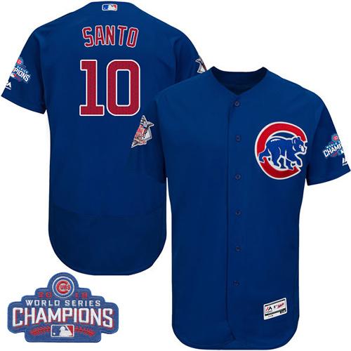 Cubs #10 Ron Santo Blue Flexbase Authentic Collection 2016 World Series Champions Stitched MLB Jersey Cubs #10 Ron Santo Blue Flexbase Authentic Collection 2016 World Series Champions Stitched MLB Jersey