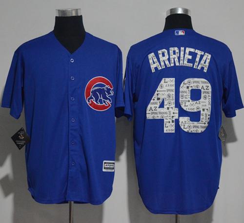 Cubs #49 Jake Arrieta Blue 2017 Spring Training Authentic Flex Base Stitched MLB Jersey Cubs #49 Jake Arrieta Blue 2017 Spring Training Authentic Flex Base Stitched MLB Jersey