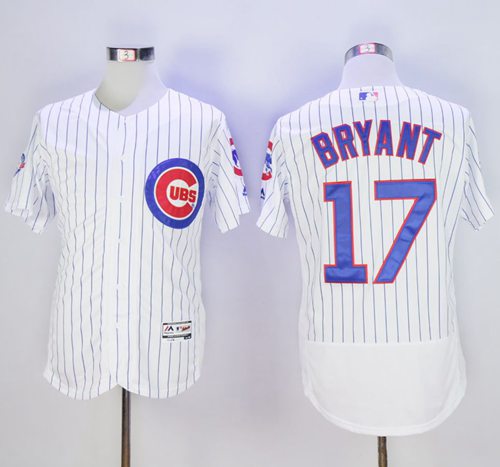 Cubs #17 Kris Bryant White Flexbase Authentic Collection with 100 Years at Wrigley Field Commemorative Patch Stitched MLB Jersey Cubs #17 Kris Bryant White Flexbase Authentic Collection with 100 Years at Wrigley Field Commemorative Patch Stitched MLB Jersey