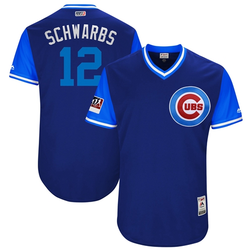 Cubs #12 Kyle Schwarber Royal "Schwarbs" Players Weekend Authentic Stitched MLB Jersey Cubs #12 Kyle Schwarber Royal "Schwarbs" Players Weekend Authentic Stitched MLB Jersey