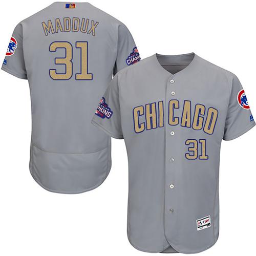Cubs #31 Greg Maddux Grey Flexbase Authentic 2017 Gold Program Stitched MLB Jersey Cubs #31 Greg Maddux Grey Flexbase Authentic 2017 Gold Program Stitched MLB Jersey