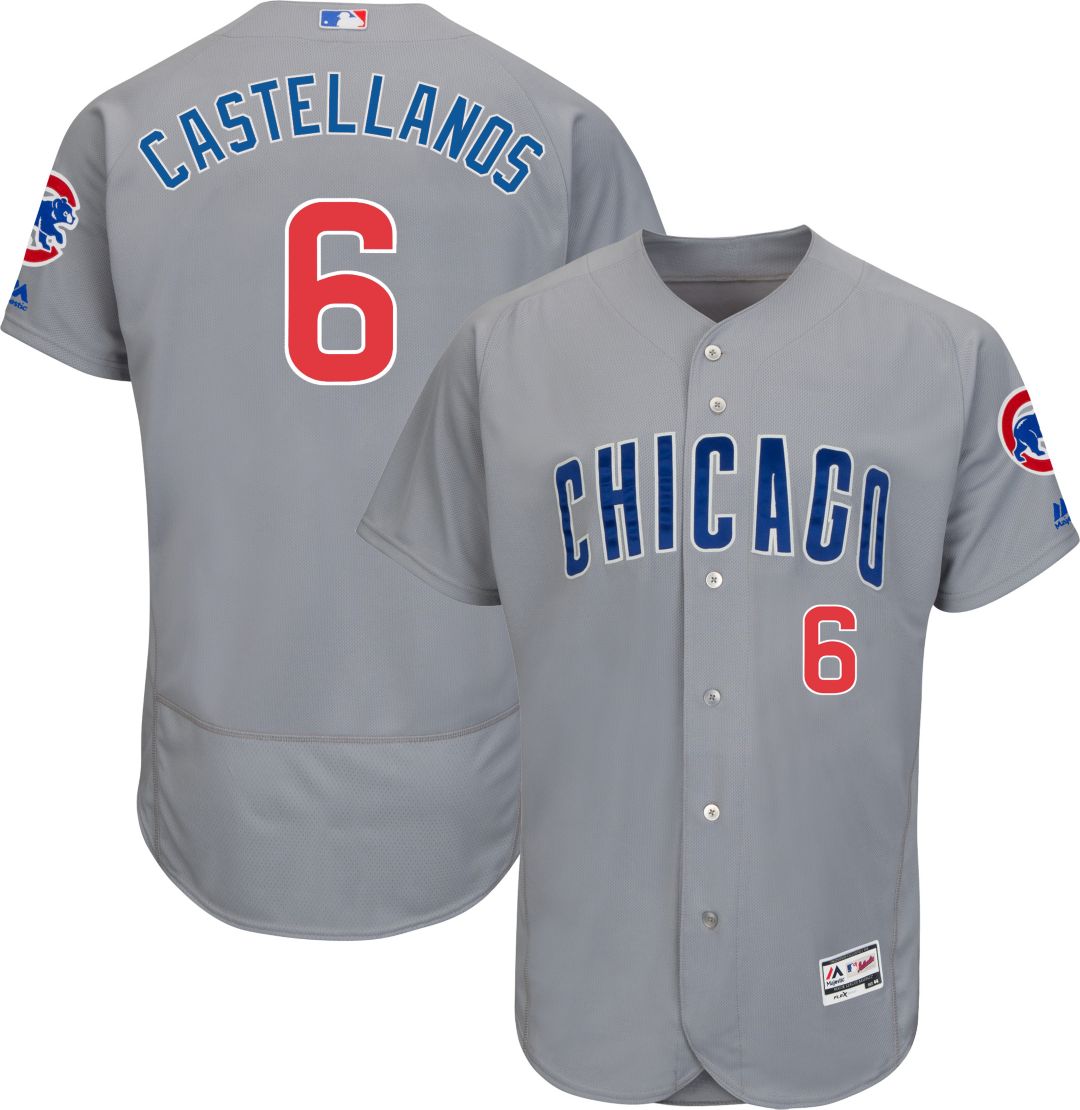 Cubs #6 Nicholas Castellanos Grey Flexbase Authentic Collection Road Stitched MLB Jersey Cubs #6 Nicholas Castellanos Grey Flexbase Authentic Collection Road Stitched MLB Jersey