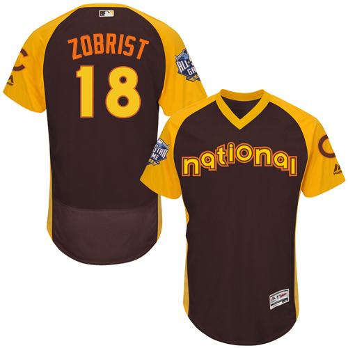 Cubs #18 Ben Zobrist Brown Flexbase Authentic Collection 2016 All-Star National League Stitched MLB Jersey Cubs #18 Ben Zobrist Brown Flexbase Authentic Collection 2016 All-Star National League Stitched MLB Jersey