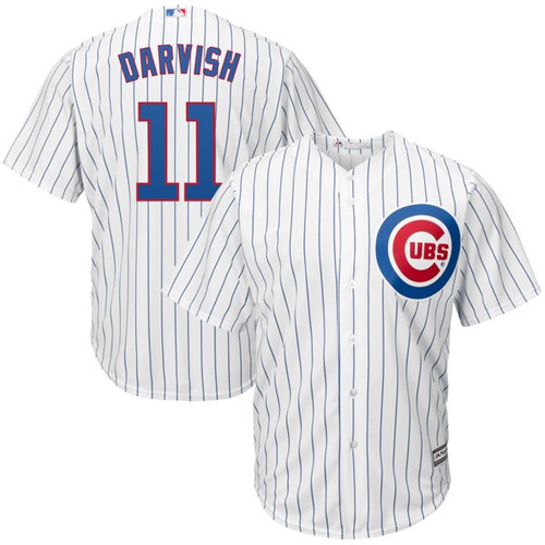 Cubs #11 Yu Darvish White Strip New Cool Base Stitched MLB Jersey Cubs #11 Yu Darvish White Strip New Cool Base Stitched MLB Jersey