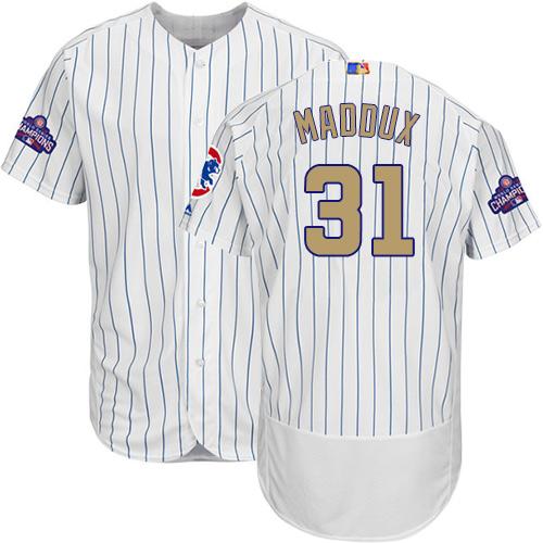 Cubs #31 Greg Maddux White(Blue Strip) Flexbase Authentic 2017 Gold Program Stitched MLB Jersey Cubs #31 Greg Maddux White(Blue Strip) Flexbase Authentic 2017 Gold Program Stitched MLB Jersey