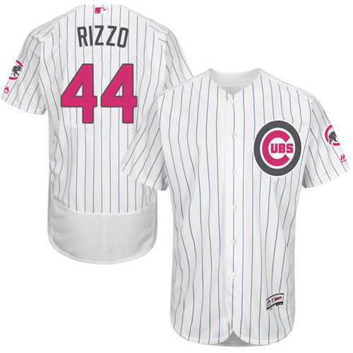 Cubs #44 Anthony Rizzo White(Blue Strip) Flexbase Authentic Collection Mother's Day Stitched MLB Jersey Cubs #44 Anthony Rizzo White(Blue Strip) Flexbase Authentic Collection Mother's Day Stitched MLB Jersey