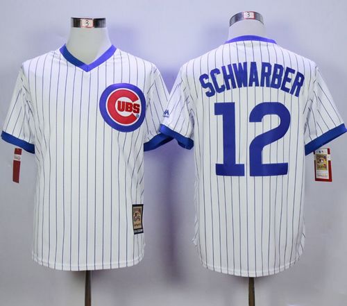 Cubs #12 Kyle Schwarber White Strip Home Cooperstown Stitched MLB Jersey Cubs #12 Kyle Schwarber White Strip Home Cooperstown Stitched MLB Jersey