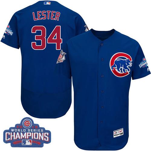 Cubs #34 Jon Lester Blue Flexbase Authentic Collection 2016 World Series Champions Stitched MLB Jersey Cubs #34 Jon Lester Blue Flexbase Authentic Collection 2016 World Series Champions Stitched MLB Jersey