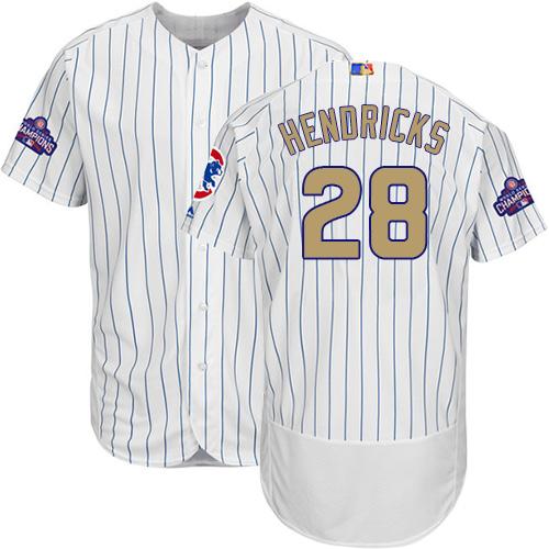 Cubs #28 Kyle Hendricks White(Blue Strip) Flexbase Authentic 2017 Gold Program Stitched MLB Jersey Cubs #28 Kyle Hendricks White(Blue Strip) Flexbase Authentic 2017 Gold Program Stitched MLB Jersey