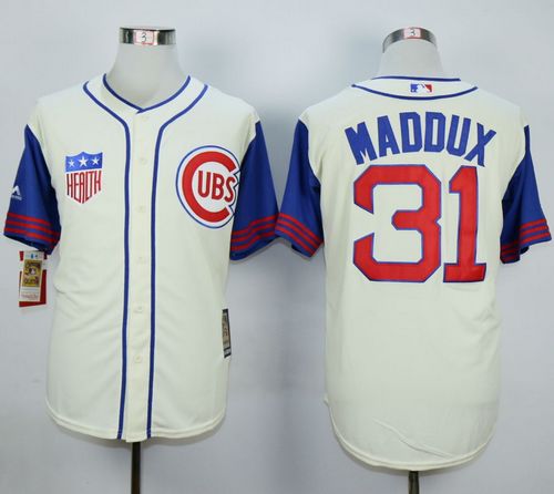 Cubs #31 Greg Maddux Cream/Blue 1942 Turn Back The Clock Stitched MLB Jersey Cubs #31 Greg Maddux Cream/Blue 1942 Turn Back The Clock Stitched MLB Jersey
