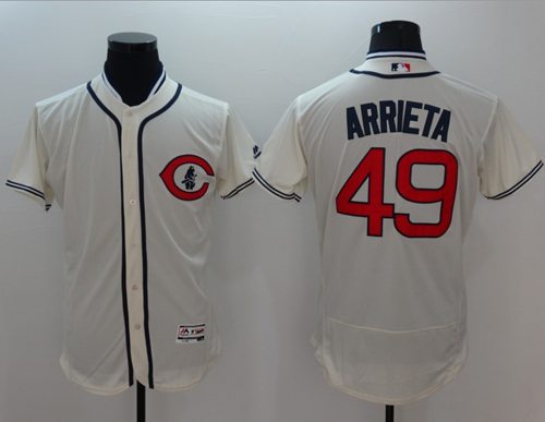 Cubs #49 Jake Arrieta Cream Flexbase Authentic Collection 1929 Turn Back The Clock Stitched MLB Jersey Cubs #49 Jake Arrieta Cream Flexbase Authentic Collection 1929 Turn Back The Clock Stitched MLB Jersey