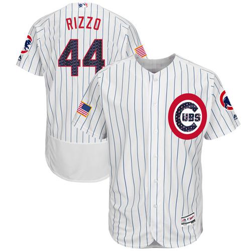 Cubs #44 Anthony Rizzo White Fashion Stars & Stripes Flexbase Authentic Stitched MLB Jersey Cubs #44 Anthony Rizzo White Fashion Stars & Stripes Flexbase Authentic Stitched MLB Jersey
