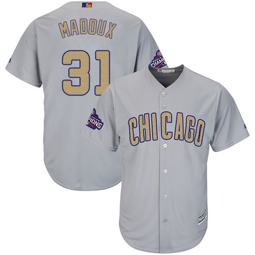 Cubs #31 Greg Maddux Grey 2017 Gold Program Cool Base Stitched MLB Jersey Cubs #31 Greg Maddux Grey 2017 Gold Program Cool Base Stitched MLB Jersey
