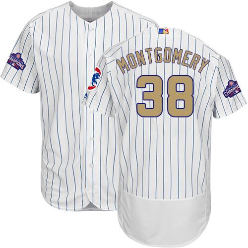 Cubs #38 Mike Montgomery White(Blue Strip) Flexbase Authentic 2017 Gold Program Stitched MLB Jersey Cubs #38 Mike Montgomery White(Blue Strip) Flexbase Authentic 2017 Gold Program Stitched MLB Jersey