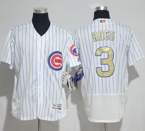 Cubs #3 David Ross White(Blue Strip) Flexbase Authentic 2017 Gold Program Stitched MLB Jersey Cubs #3 David Ross White(Blue Strip) Flexbase Authentic 2017 Gold Program Stitched MLB Jersey