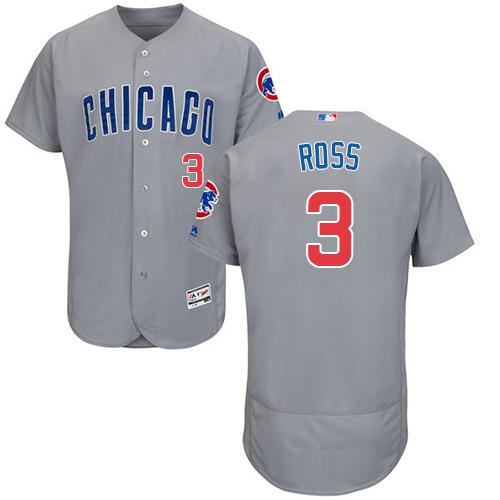 Cubs #3 David Ross Grey Flexbase Authentic Collection Road Stitched MLB Jersey Cubs #3 David Ross Grey Flexbase Authentic Collection Road Stitched MLB Jersey