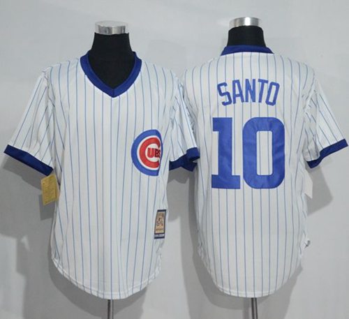 Cubs #10 Ron Santo White Strip Home Cooperstown Stitched MLB Jersey Cubs #10 Ron Santo White Strip Home Cooperstown Stitched MLB Jersey