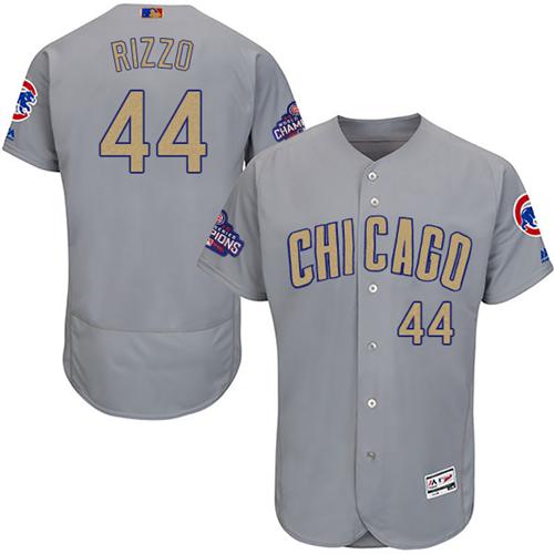 Cubs #44 Anthony Rizzo Grey Flexbase Authentic 2017 Gold Program Stitched MLB Jersey Cubs #44 Anthony Rizzo Grey Flexbase Authentic 2017 Gold Program Stitched MLB Jersey