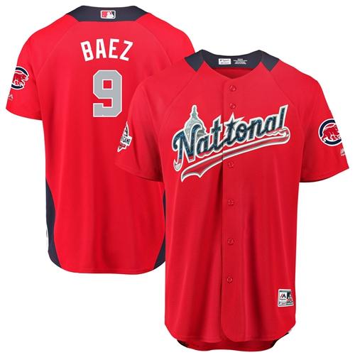 Cubs #9 Javier Baez Red 2018 All-Star National League Stitched MLB Jersey Cubs #9 Javier Baez Red 2018 All-Star National League Stitched MLB Jersey
