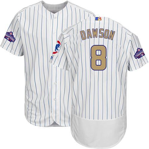 Cubs #8 Andre Dawson White(Blue Strip) Flexbase Authentic 2017 Gold Program Stitched MLB Jersey Cubs #8 Andre Dawson White(Blue Strip) Flexbase Authentic 2017 Gold Program Stitched MLB Jersey