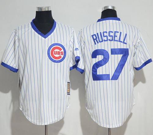 Cubs #27 Addison Russell White Strip Home Cooperstown Stitched MLB Jersey Cubs #27 Addison Russell White Strip Home Cooperstown Stitched MLB Jersey