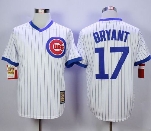 Cubs #17 Kris Bryant White Strip Home Cooperstown Stitched MLB Jersey Cubs #17 Kris Bryant White Strip Home Cooperstown Stitched MLB Jersey