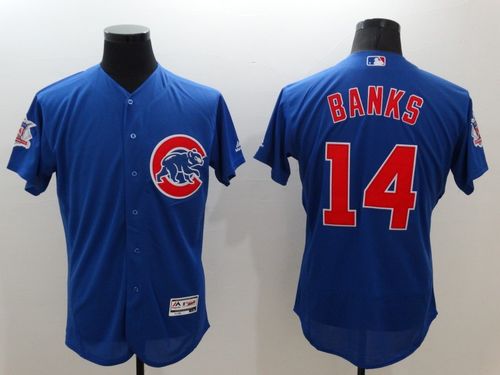 Cubs #14 Ernie Banks Blue Flexbase Authentic Collection Stitched MLB Jersey Cubs #14 Ernie Banks Blue Flexbase Authentic Collection Stitched MLB Jersey