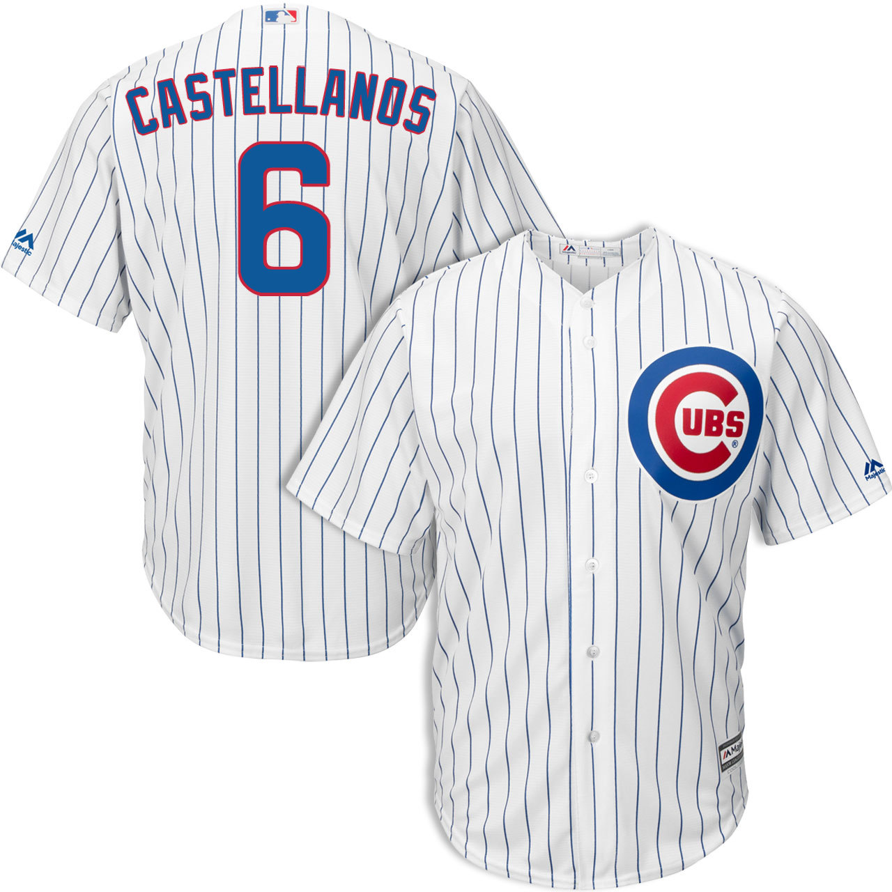 Cubs #6 Nicholas Castellanos White Strip New Cool Base Stitched MLB Jersey Cubs #6 Nicholas Castellanos White Strip New Cool Base Stitched MLB Jersey