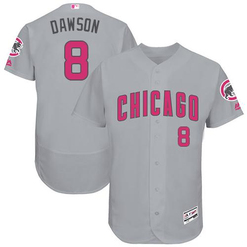 Cubs #8 Andre Dawson Grey Flexbase Authentic Collection Mother's Day Stitched MLB Jersey Cubs #8 Andre Dawson Grey Flexbase Authentic Collection Mother's Day Stitched MLB Jersey