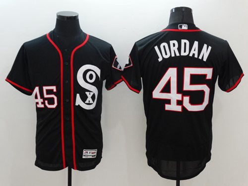 White Sox #45 Michael Jordan Black New Flexbase Authentic Collection Stitched MLB Jersey White Sox #45 Michael Jordan Black New Flexbase Authentic Collection Stitched MLB Jersey