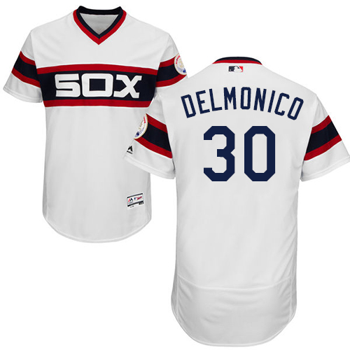 White Sox #30 Nicky Delmonico White Flexbase Authentic Collection Alternate Home Stitched MLB Jersey White Sox #30 Nicky Delmonico White Flexbase Authentic Collection Alternate Home Stitched MLB Jersey