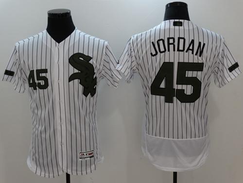White Sox #45 Michael Jordan White(Black Strip) Flexbase Authentic Collection Memorial Day Stitched MLB Jersey White Sox #45 Michael Jordan White(Black Strip) Flexbase Authentic Collection Memorial Day Stitched MLB Jersey