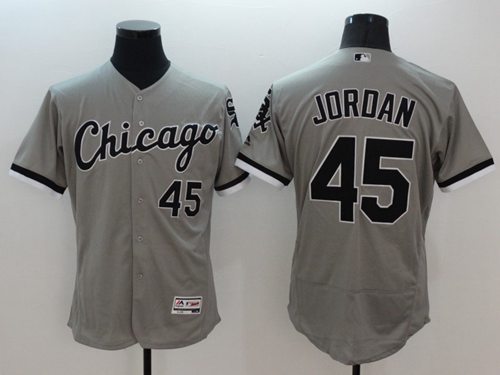 White Sox #45 Michael Jordan Grey Flexbase Authentic Collection Stitched MLB Jersey White Sox #45 Michael Jordan Grey Flexbase Authentic Collection Stitched MLB Jersey