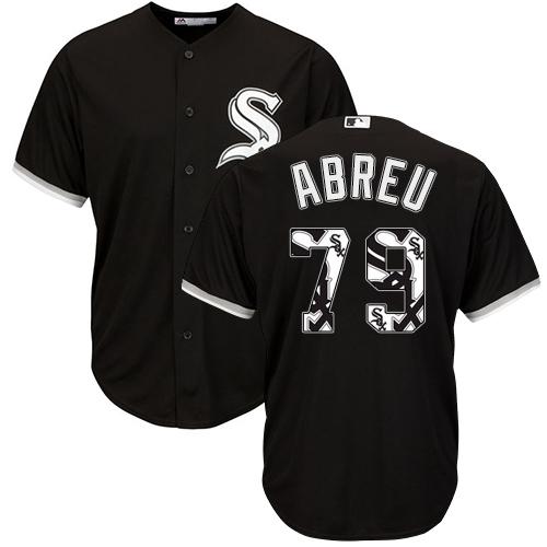 White Sox #79 Jose Abreu Black Team Logo Fashion Stitched MLB Jersey White Sox #79 Jose Abreu Black Team Logo Fashion Stitched MLB Jersey