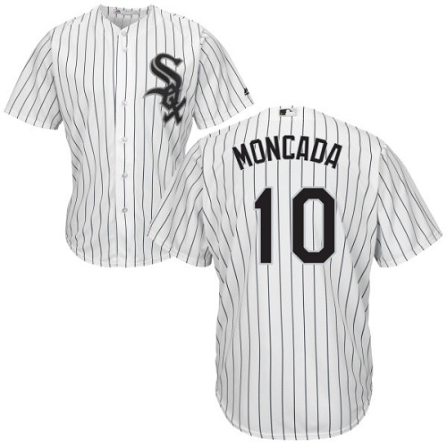White Sox #10 Yoan Moncada White(Black Strip) New Cool Base Stitched MLB Jersey White Sox #10 Yoan Moncada White(Black Strip) New Cool Base Stitched MLB Jersey