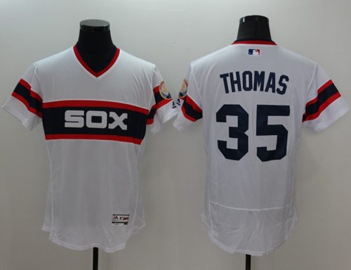 White Sox #35 Frank Thomas White Flexbase Authentic Collection Alternate Home Stitched MLB Jersey White Sox #35 Frank Thomas White Flexbase Authentic Collection Alternate Home Stitched MLB Jersey