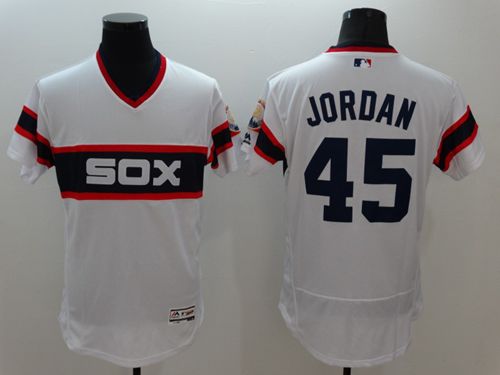 White Sox #45 Michael Jordan White Flexbase Authentic Collection Stitched MLB Jersey White Sox #45 Michael Jordan White Flexbase Authentic Collection Stitched MLB Jersey