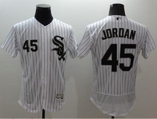 White Sox #45 Michael Jordan White(Black Strip) Flexbase Authentic Collection Stitched MLB Jersey White Sox #45 Michael Jordan White(Black Strip) Flexbase Authentic Collection Stitched MLB Jersey