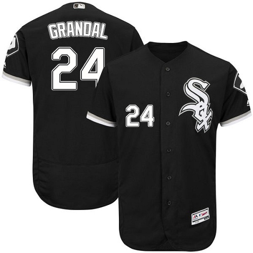 White Sox #24 Yasmani Grandal Black Flexbase Authentic Collection Stitched MLB Jersey White Sox #24 Yasmani Grandal Black Flexbase Authentic Collection Stitched MLB Jersey
