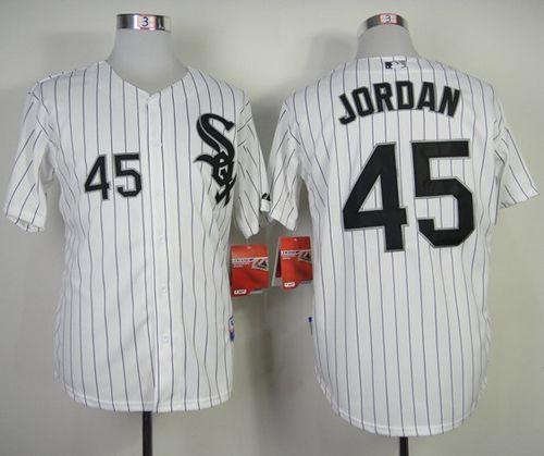 White Sox #45 Michael Jordan Stitched White Black Strip MLB Jersey White Sox #45 Michael Jordan Stitched White Black Strip MLB Jersey