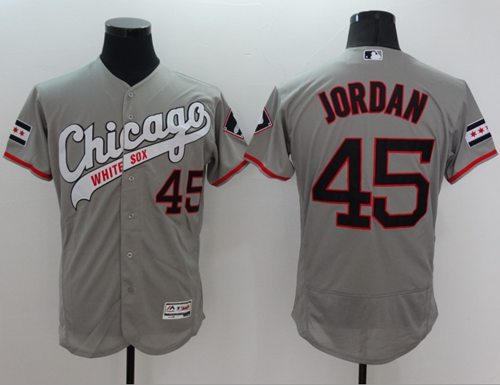 White Sox #45 Michael Jordan Grey Flexbase Authentic Collection Cooperstown Stitched MLB Jersey White Sox #45 Michael Jordan Grey Flexbase Authentic Collection Cooperstown Stitched MLB Jersey