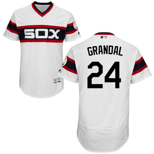 White Sox #24 Yasmani Grandal White Flexbase Authentic Collection Alternate Home Stitched MLB Jersey White Sox #24 Yasmani Grandal White Flexbase Authentic Collection Alternate Home Stitched MLB Jersey